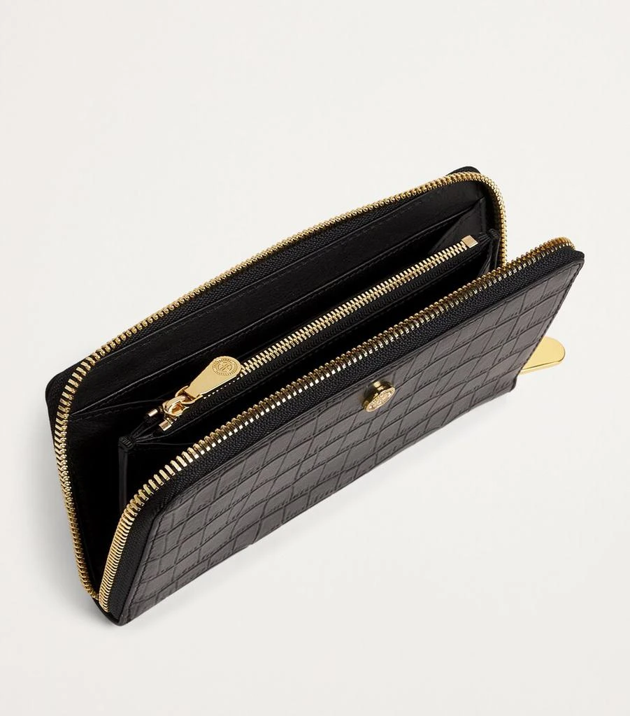 Harrods Croc-Embossed Leather Long Wallet 3