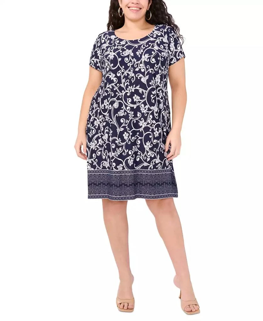 MSK Plus Size Printed Shift Dress 1