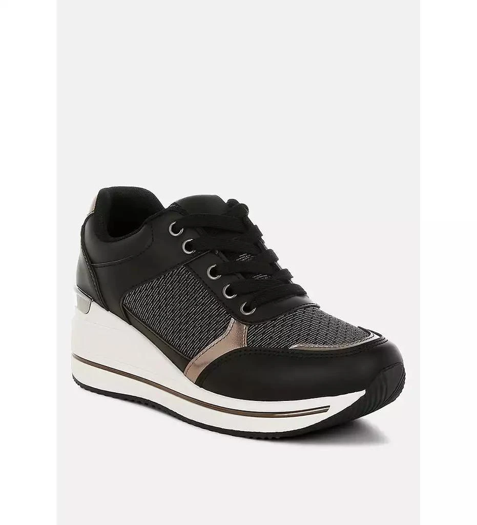 London Rag Womens Vespera Faux Leather 
Mesh Sneakers
