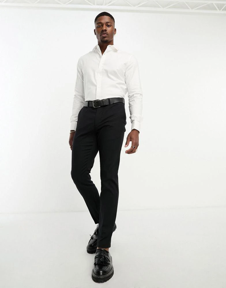 ASOS ASOS DESIGN  easy iron slim fit twill shirt with cutaway collar and double cuff 4