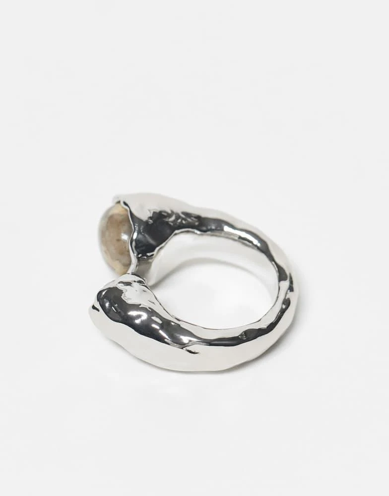 Weekday Weekday double stone ring in silver 3