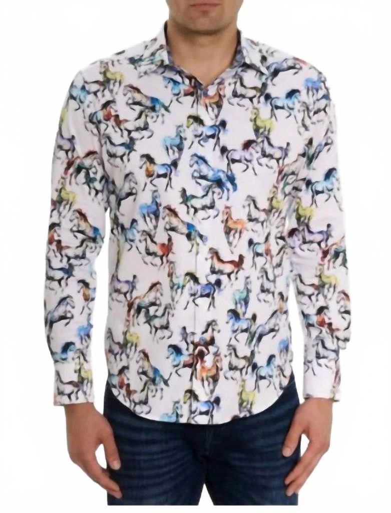 Robert Graham Thoroughbred Woven Long Sleeve Shirt In White 1