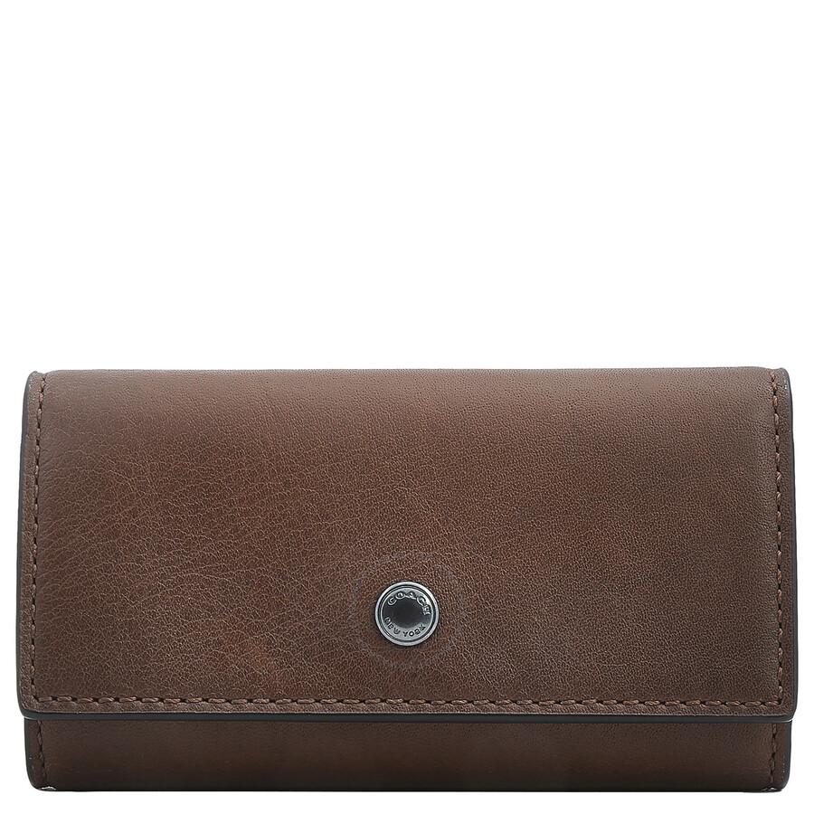 Coach Dark Saddle Leather 4 Ring Key Case