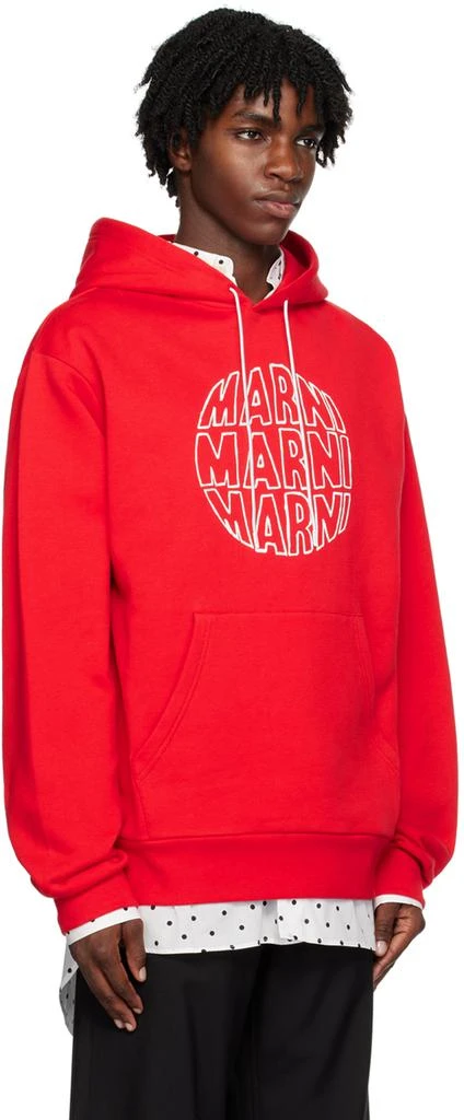 Marni Red Printed Hoodie 2
