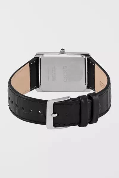 Seiko Seiko Essentials Quartz Black Leather Watch SWR049 3