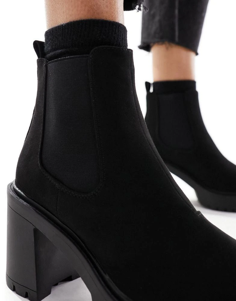 ASOS ASOS DESIGN Elma heeled chunky chelsea boots in black 3