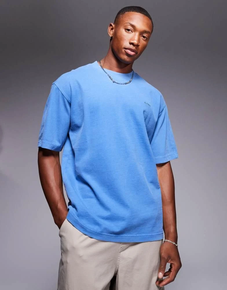 Hugo Boss BOSS Orange relaxed fit t-shirt in garment dyed light blue 1