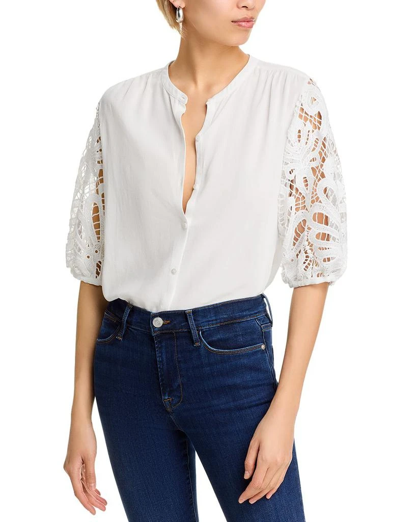 Ramy Brook Gia Lace Sleeve Top 1