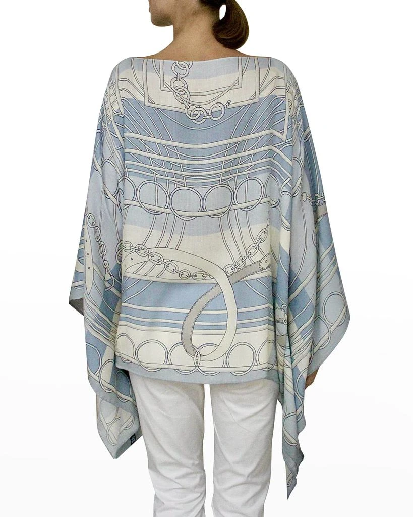 Rani Arabella Printed Cashmere-Blend Scarf Poncho 3
