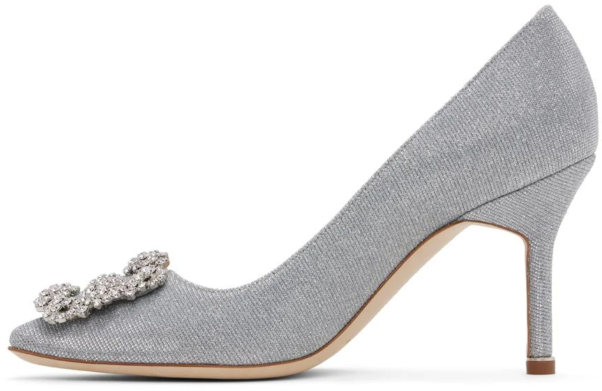Manolo Blahnik Silver Hangisi Heels 3