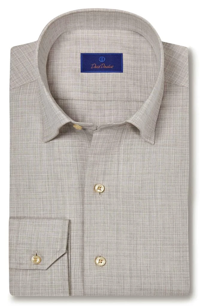 David Donahue Twill Check Cotton Sport Shirt 1