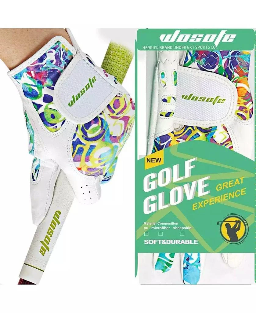 Wosofe Golf Gloves for Women Ladies Soft Leather Accessories Breathable for Non Slip Gloves 1 Pair 6