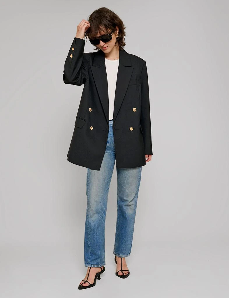 Pixie Market Oversized Wool-Twill Gold-Button Blazer 2