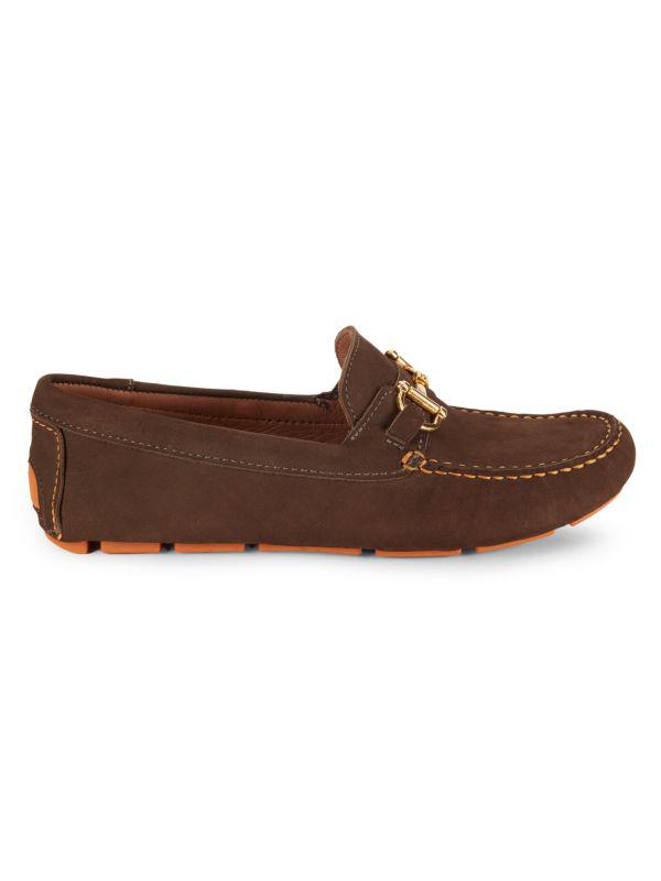 Massimo Matteo Leather Driving Bit Loafers