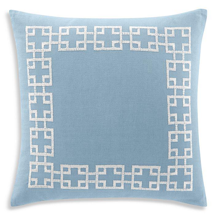 sky Greek Key Decorative Pillow - Exclusive