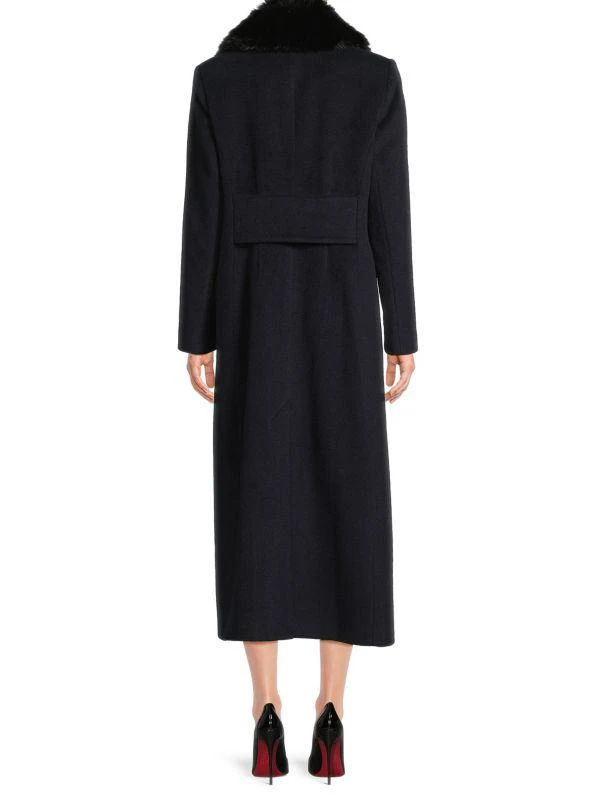 Milly Faux Fur Collar Wool-Blend Coat 2