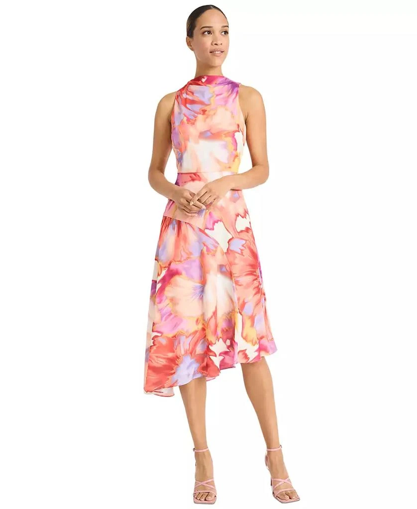 Maggy London Women's Printed Asymmetric-Hem Midi Dress 2