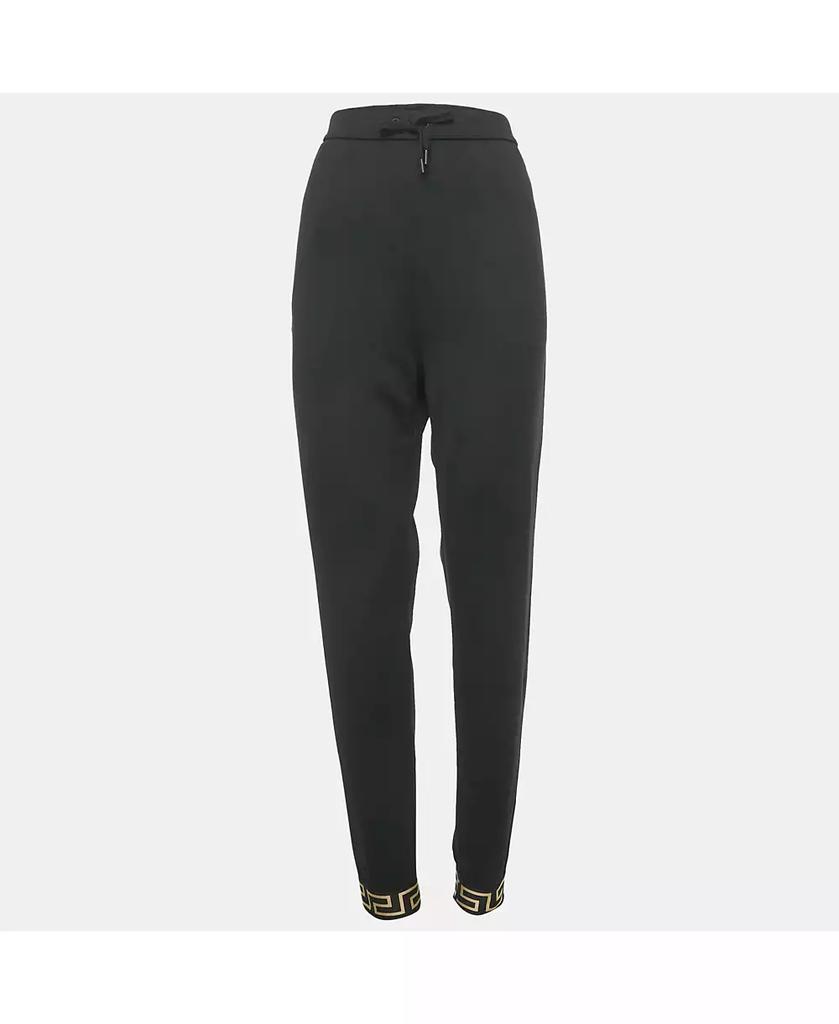 Pre-Owned Versace Women's Black Greca Trim Jersey Joggers