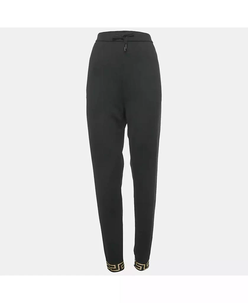 Pre-Owned Versace Women's Black Greca Trim Jersey Joggers 1