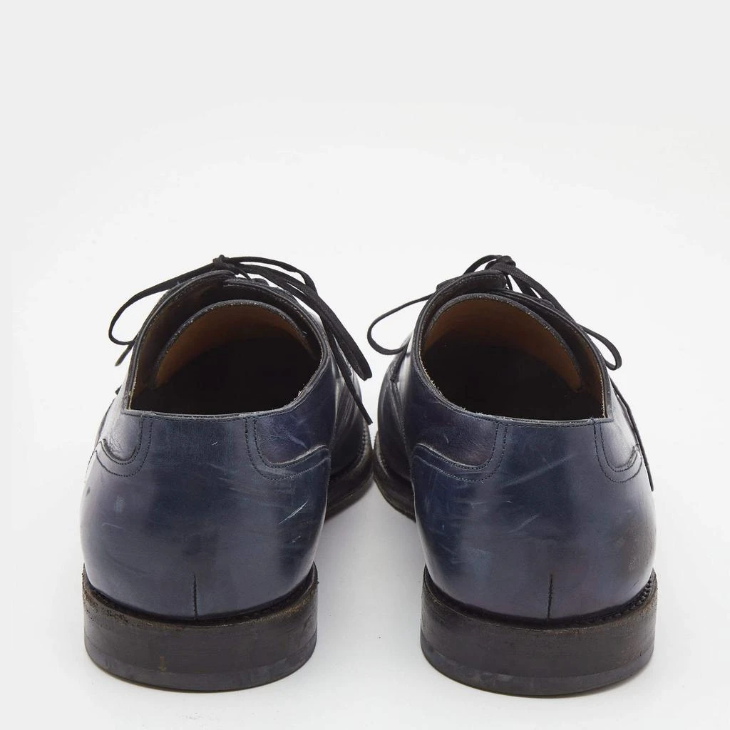 Salvatore Ferragamo Salvatore Ferragamo Navy Blue Brogue Leather Lace Up Derby Size 44.5 5