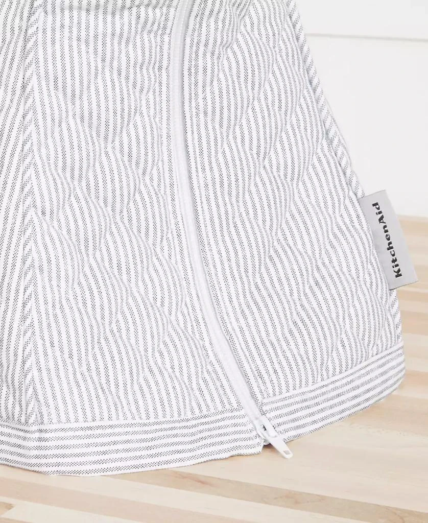 KitchenAid Fitted Tilt-Head Ticking Stripe Stand Mixer Cover with Storage Pocket Quilted, 14.37" x 18" x 10" 6