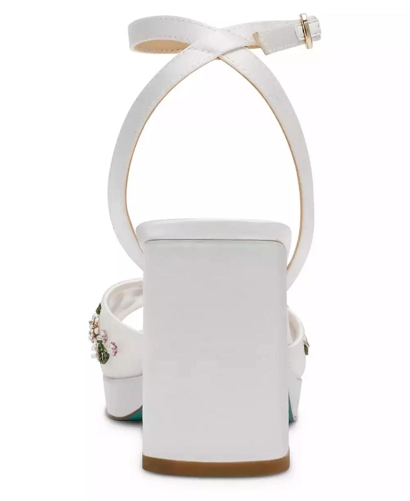Betsey Johnson Women's Kirra Floral Beaded Platform Dress Sandals 3