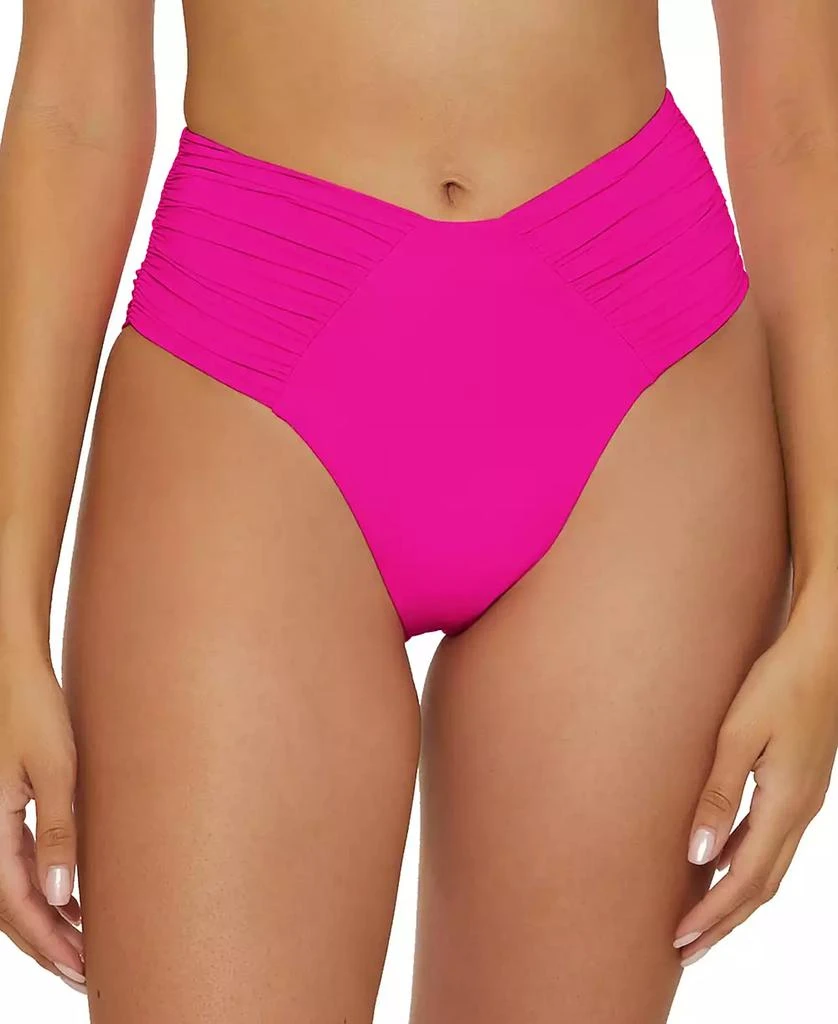 Becca Women's Ruched High-Waist Bikini Bottoms 1