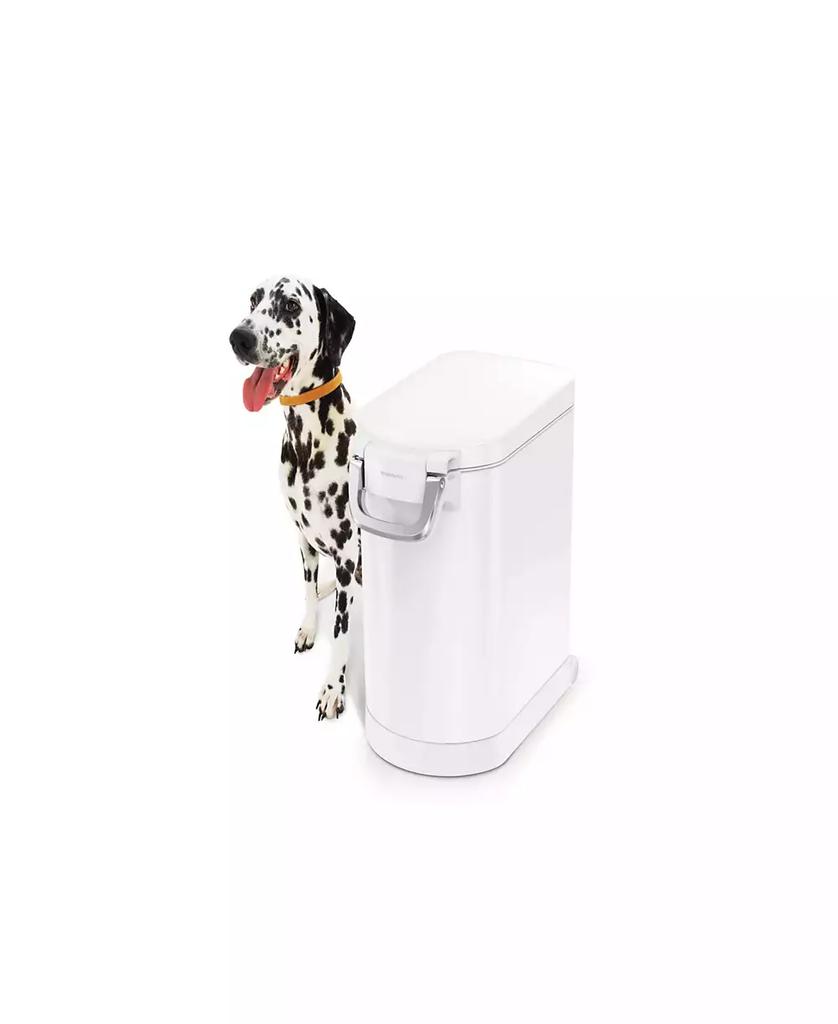 simplehuman Medium Pet Food Can, White Stainless Steel