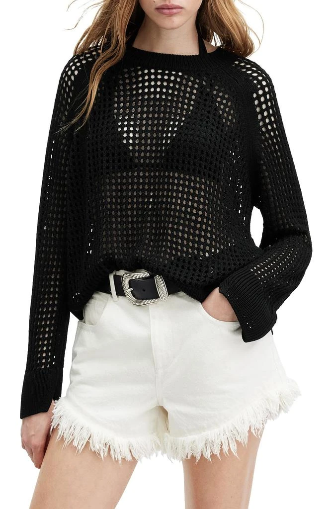 ALL SAINTS Paloma Open Stitch Crewneck Sweater 1