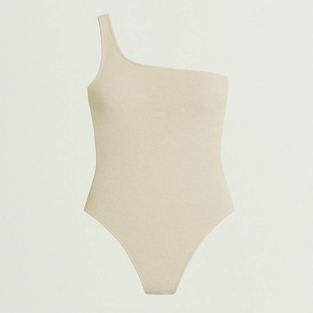 RUMER Women
s Cassidy One Shoulder Maillot Bathing Suit/body Suit In Nude