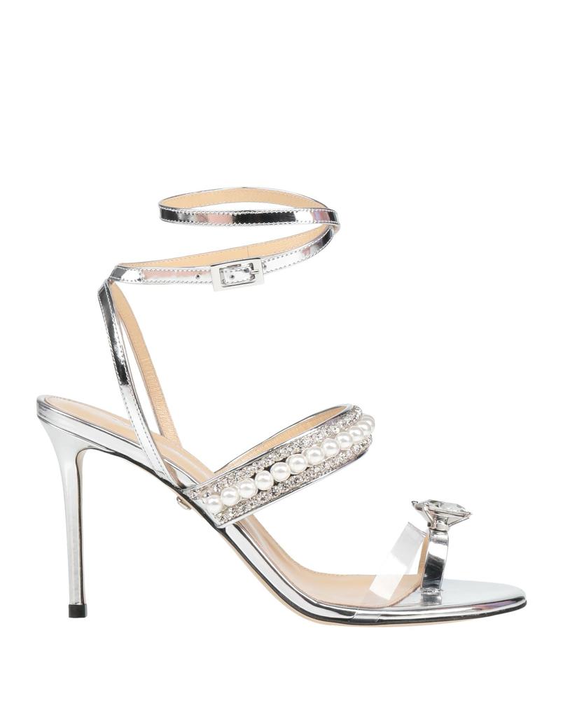 サンダル・ミュール MACH & MACH SIRENE SATIN ROUND TOE PEARL SANDALS MACH & MACH Sirene Satin Round Toe Pearl Sandal – LOZURI®