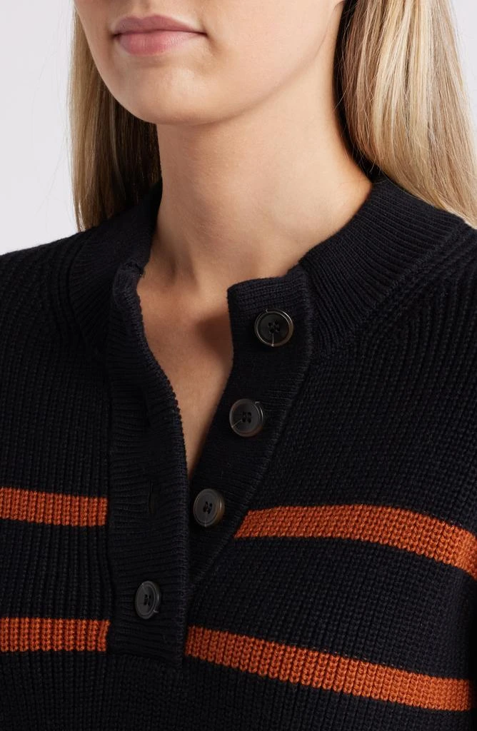Caslon Half Button Pima Cotton Blend Sweater 4
