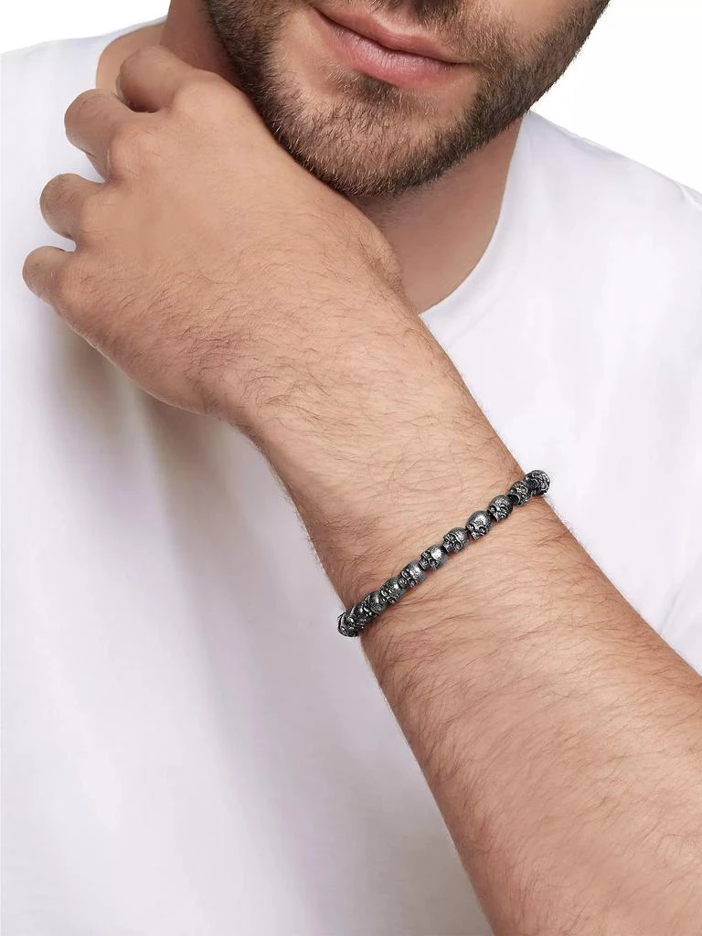 David Yurman Memento Mori Skull Bead Bracelet in Sterling Silver, 6mm 2