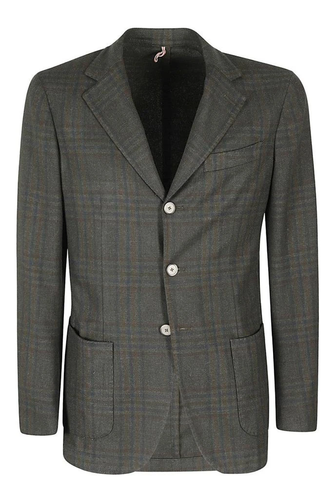 Santaniello Wool Blazer With Three Buttons And Patch Pockets
