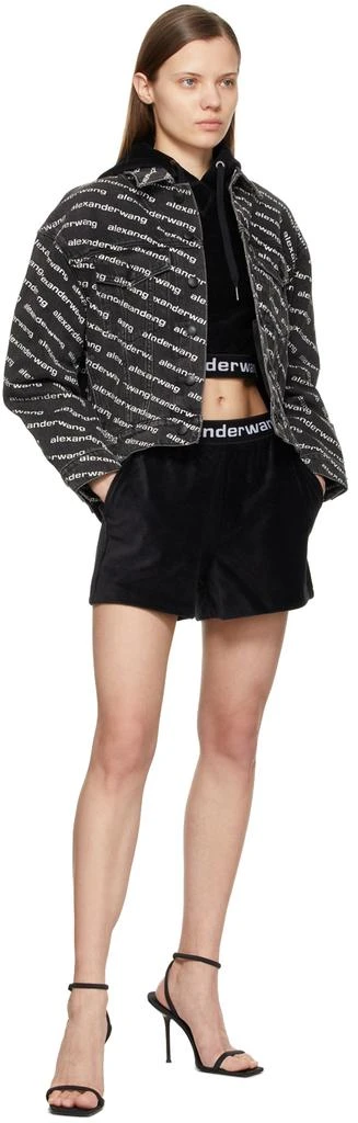 Alexander Wang Black Logo Elastic Shorts 4