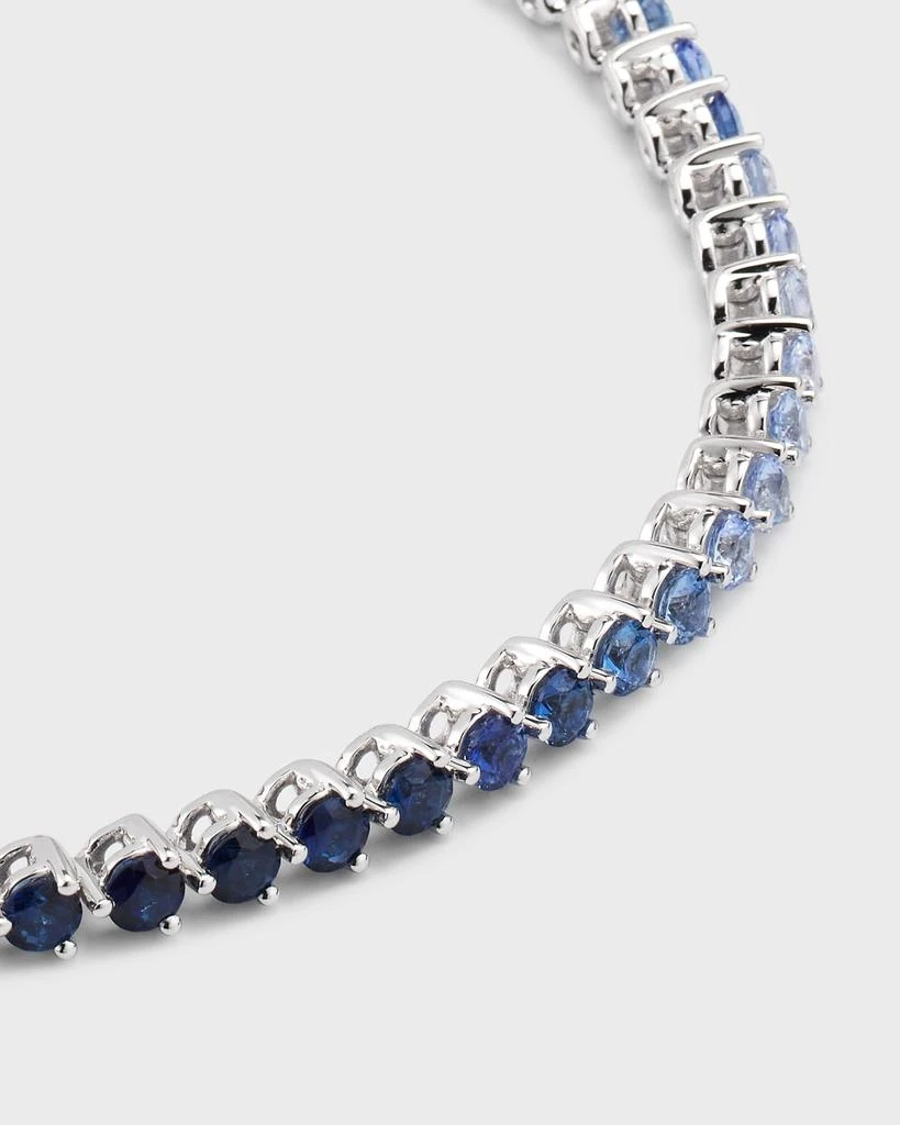 Lisa Nik Rainbow 18K White Gold Ombré Blue Sapphire Tennis Bracelet 3
