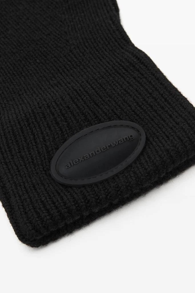 Alexander Wang dome logo gloves in ribbed wool stretch 2