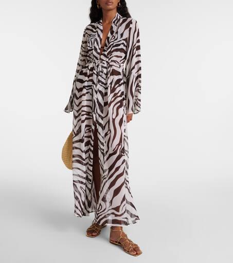 Alexandra Miro Betty zebra-print chiffon kaftan