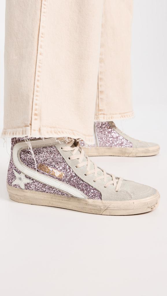 Golden Goose Slide Glitter and Suede Sneakers