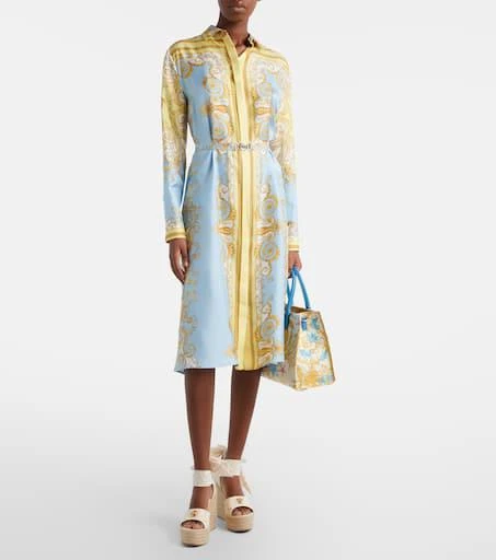 Versace 120 leather platform espadrille wedges 4