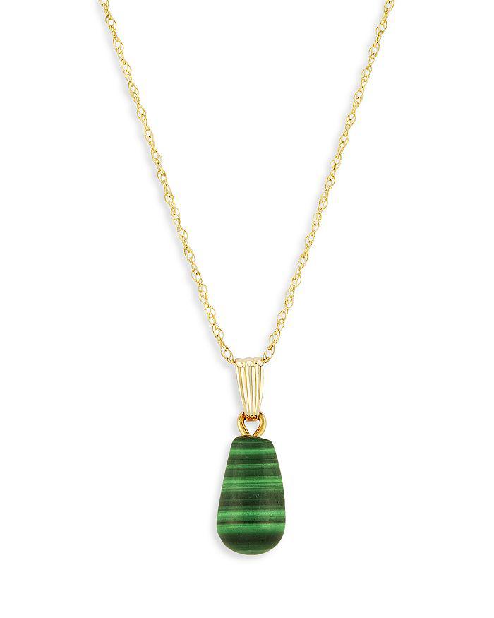 Bloomingdale's Malachite Pendant Necklace in 14K Yellow Gold, 18"