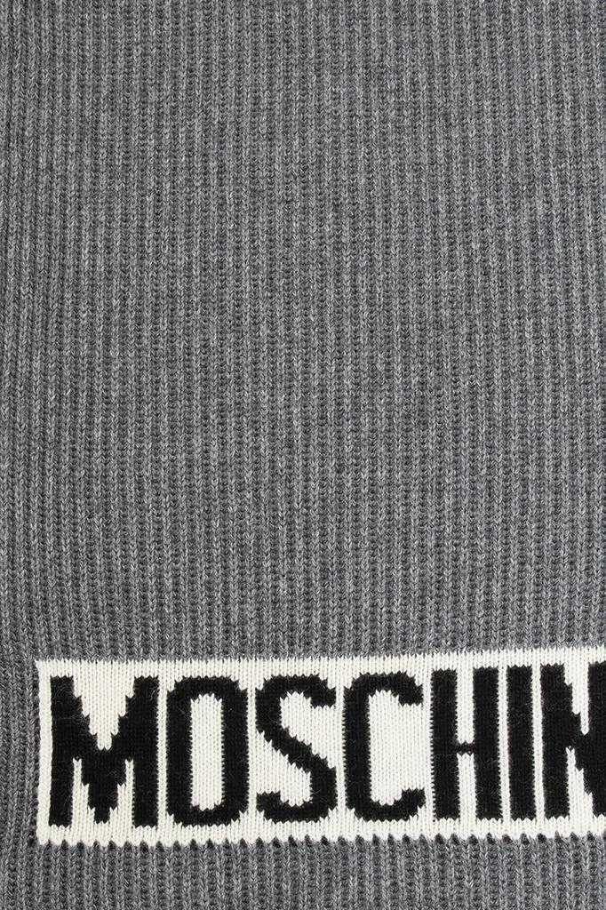 Moschino Rib-knit scarf with logo 3