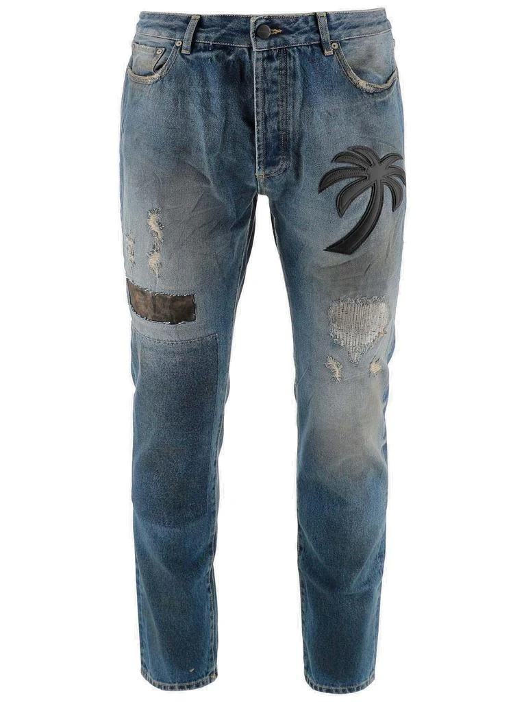 Palm Angels Palm Angels Patchwork High Waist Jeans 1