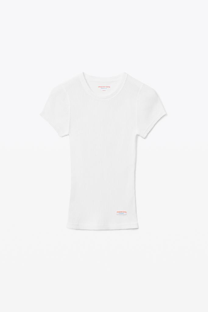 Alexander Wang Scoop Neck Ribbed Cotton Tee