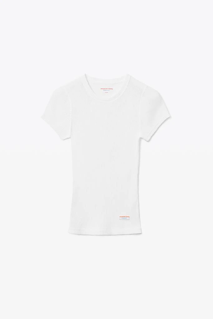 Alexander Wang Scoop Neck Ribbed Cotton Tee 2