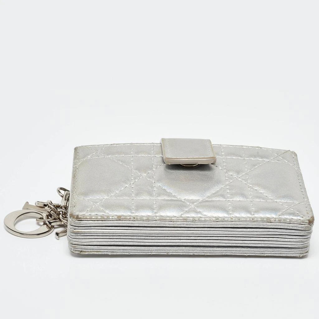 Dior Dior Silver Cannage Leather Lady Dior 5 Gusset Card Holder 9