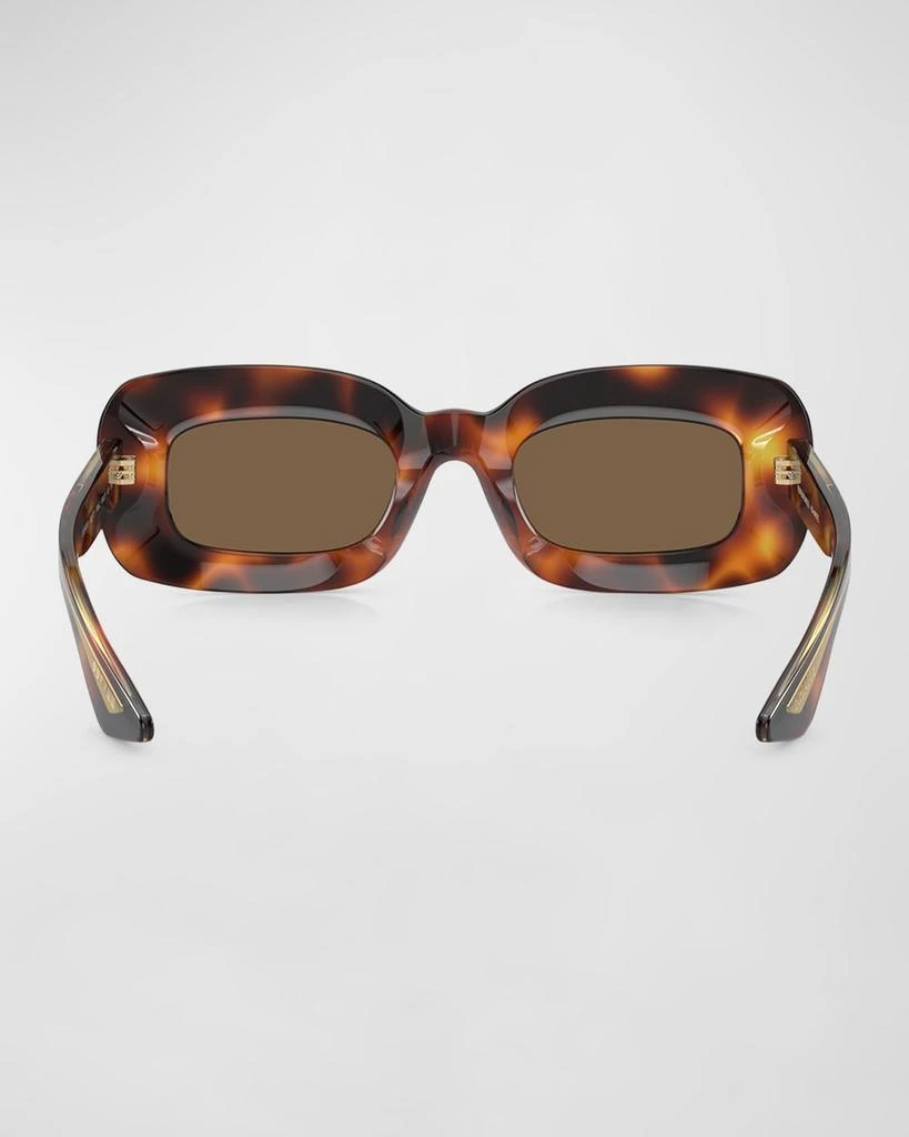Khaite Beveled Acetate Rectangle Sunglasses 4