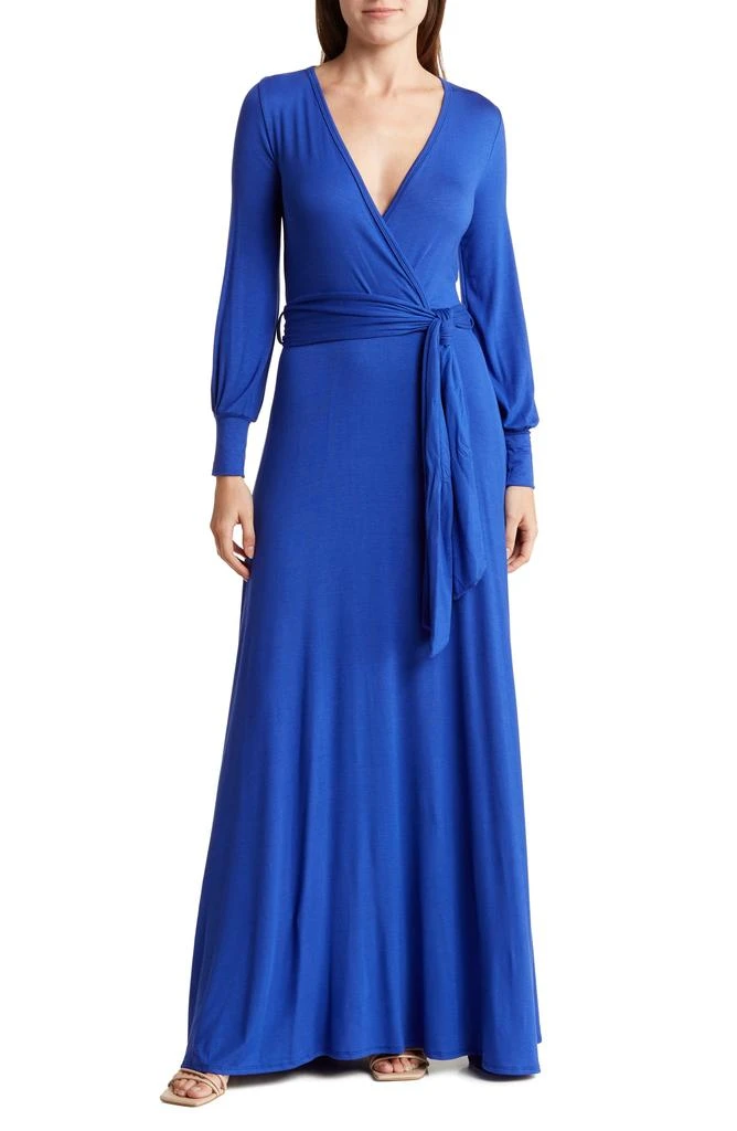 GO COUTURE Long Sleeve Maxi Wrap Dress 1