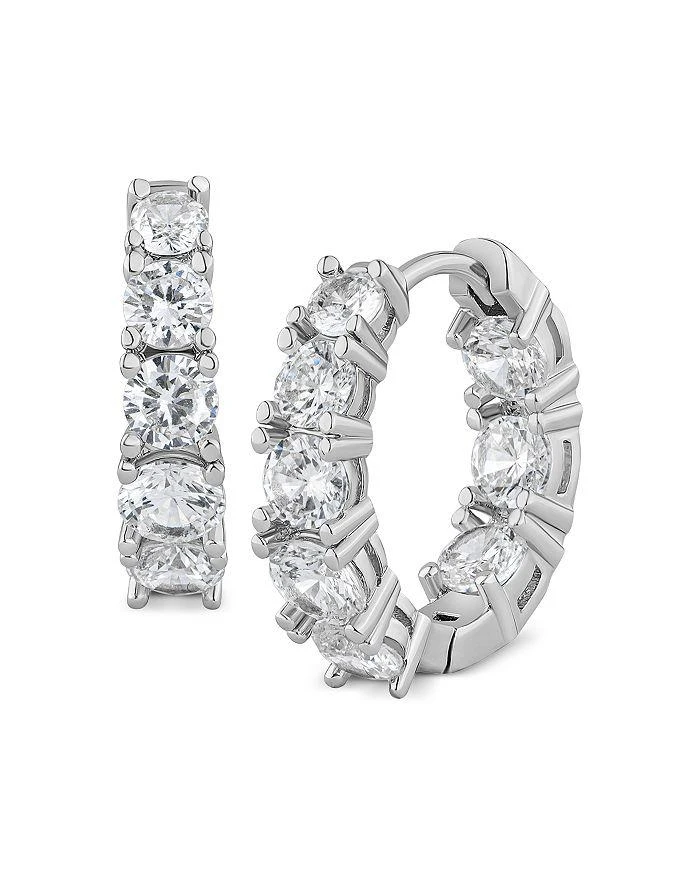 Kenneth Jay Lane Cubic Zirconia Inside Outside Hoop Earrings