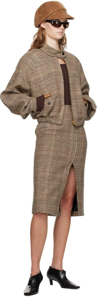 Recto Brown Scoop Neck Fitted Sweater 4